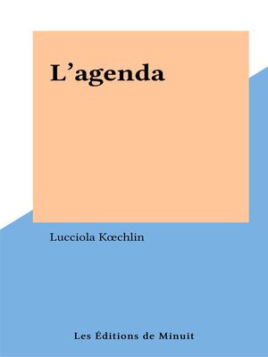 cover image of L'agenda